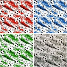 100% Cotton Fabric Footbal Soocer Sport Grey Blue Red Green Width 160 cm (62") 