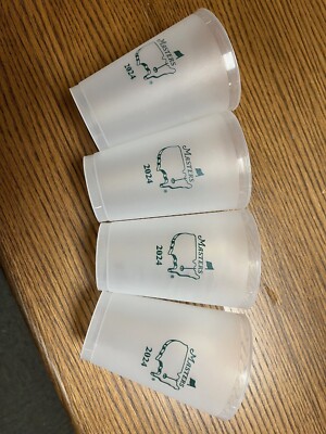 2024 THE MASTERS  Golf Tournament PLASTIC CUPS Set of 4 ~ 16 Oz AUGUSTA NATIONAL