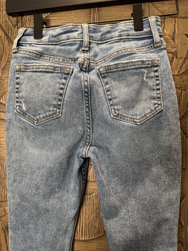 GAP Girls Denim Jeans Sky High Skinny Ankle Distressed Size 8 - New without tags - Picture 5 of 7