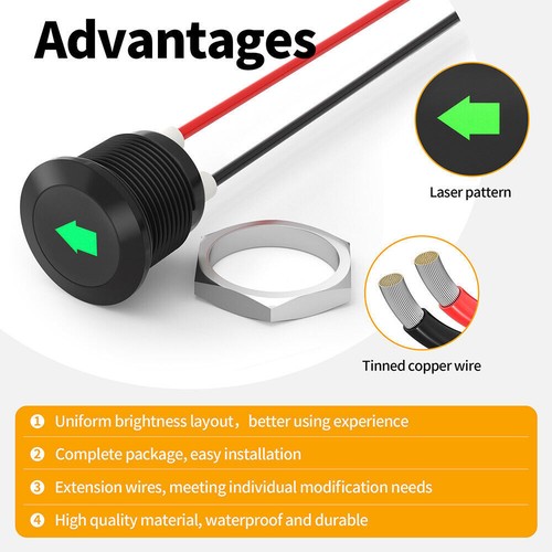 12mm LED Indicator Lights Auto Car Boat Dash Dashboard Panel Warning Pilot Lamps - Picture 6 of 11
