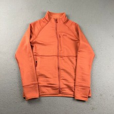 REI Sweatshirt Womens Medium Regular Orange Full Zip PolarTec Long Sleeves