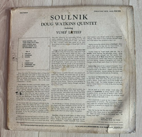Doug Watkins Soulnik LP New Jazz Yusef Lateef 8238 RVG - Picture 2 of 7