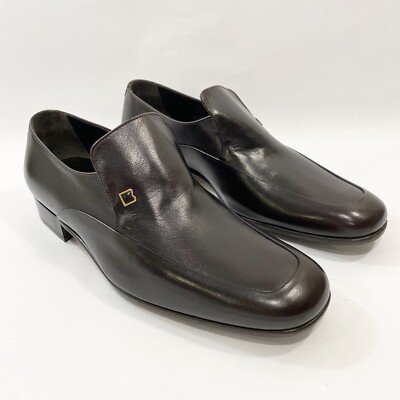 Bally Switzerland Men's 8 EEE Zuri Dress Loafer Slip On Brown Leather Minimalist