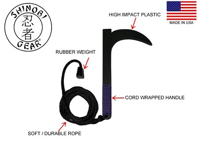 Plastic Ninja Training Kusari-Gama V1 With Rubber Weight-Royal Purple Cord Wrap