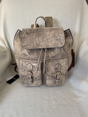 Lauren Ralph Lauren Croc Embossed Leather Backpack Color Olive Green s7-AI405962445003_lifestyle?$  main image 4