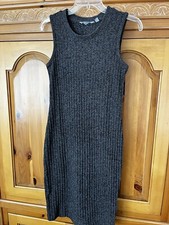 Athleta Rendezvous Sleeveless Sweater Midi Dress Charcoal Ribbed Size XS EUC