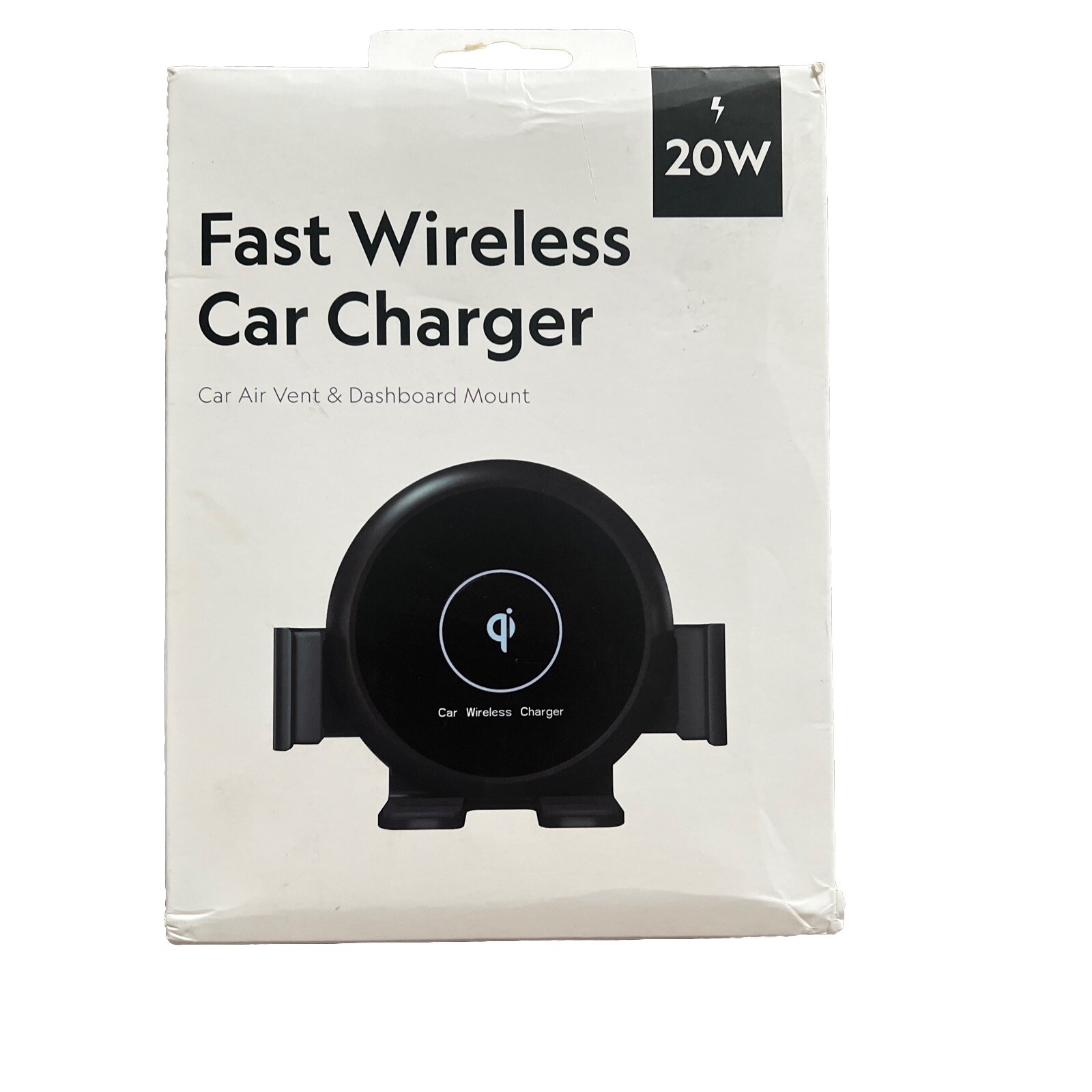 20W 9V Wireless USB-C Car Charger - Black