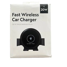 20W 9V Wireless USB-C Car Charger - Black