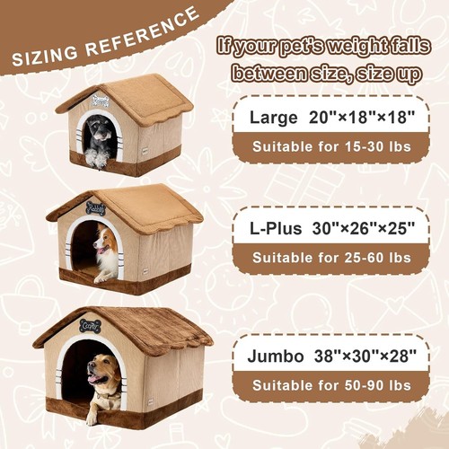 Spacious Rustic Indoor Dog House with Insulated Cozy Cave Bed for Medium Dogs - Picture 9 of 9