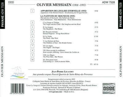 OLIVIER MESSIAEN: APPARATION DE L'EGLISE ETERNELLE; LA NATIVIT  DU SEIGNEUR NEW 
