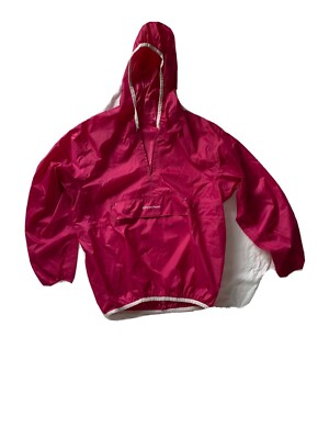 Quechua faltbarer rosa Regenmantel Anorak 10 Jahre Reißverschluss leicht wasserdicht