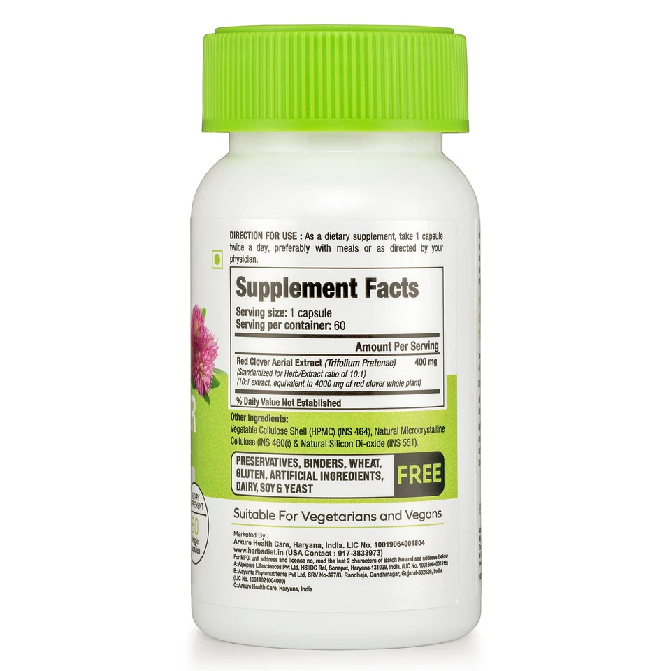 Cápsulas de extracto de flor de trébol rojo salud de la mujer reducir los síntomas de la menopausia Foto 2 de 4