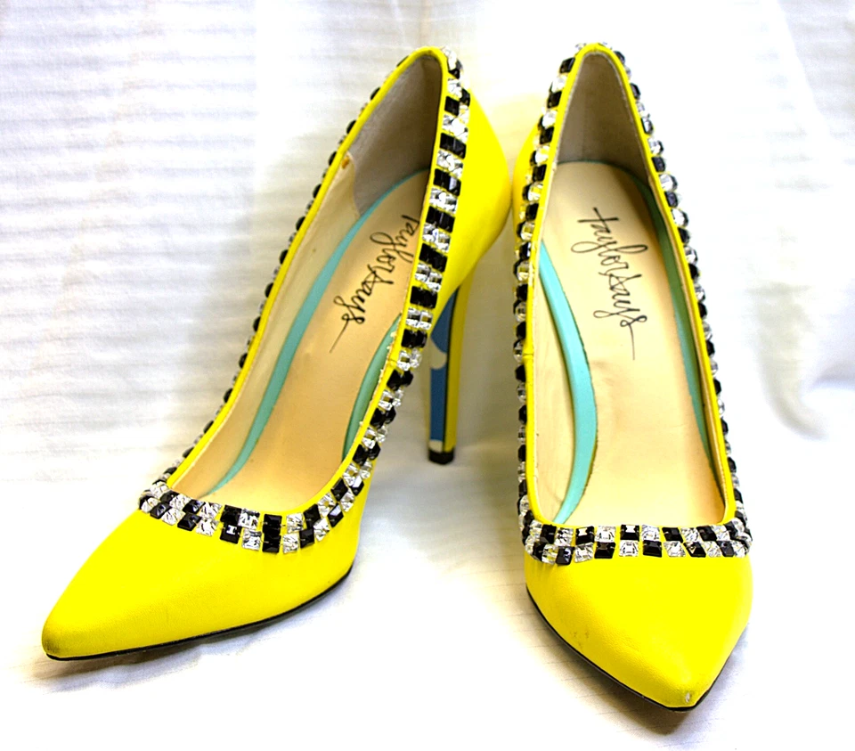 Zapatos de tacón alto Taylor Says Yellow Cab New York 6,5 diamantes de imitación Foto 4 de 4