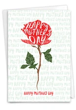 1 Mother's Day Card with Envelope - Flower Words C6781MDG