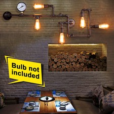 Neu Retro Wasserrohr Wand Lampe Wandleuchte Industrielampe Licht Vintage Metall