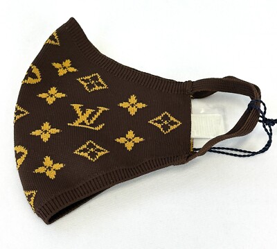 NEW LOUIS VUITTON Monogram Brown Knit Face Mask S00 M76747 | eBay