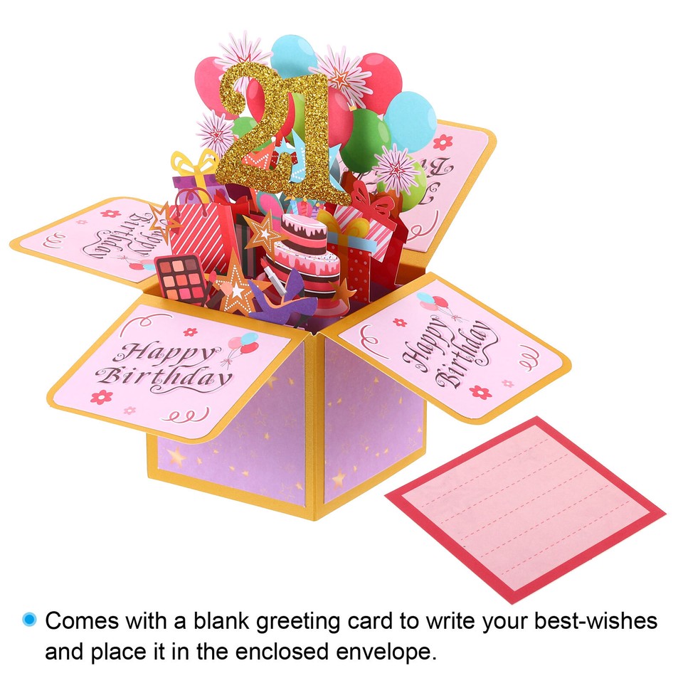 PATIKIL 21th Birthday Card, Pop-Out Birthday Card Funny Happy Birthday Card Sweet 3D With Greeting Card And Envelope For Women Girl Boy Mom Gift Best - View #5