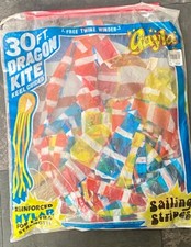  Vintage 1980s Gayla 750 Sky Racer Keel Guided Red 30 Ft DRAGON Kite NOS