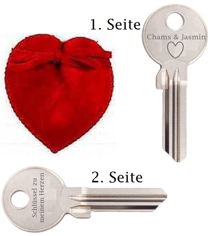 Schlüssel zu meinem Herzen Liebesgeschenk Liebesbeweis GRAVUR NACH WUNSCH GRATIS