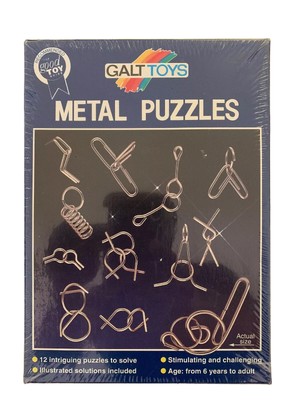 New Galt Toys 12 Metal Puzzles Mind Brain Teasers Made In England Ages 6 Ebay