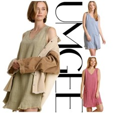 XL-PLUS 1XL 2XL UMGEE MANY COLOR Garment Dye Sleeveless V-Neck Dress/Tunic BHCS