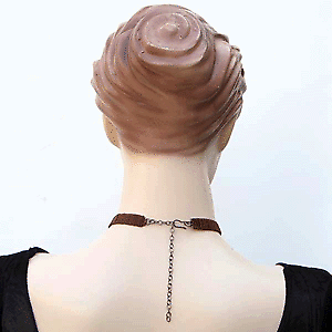 Collar gargantilla hecha a mano con cuentas de semillas marrones - Imagen 3 de 3