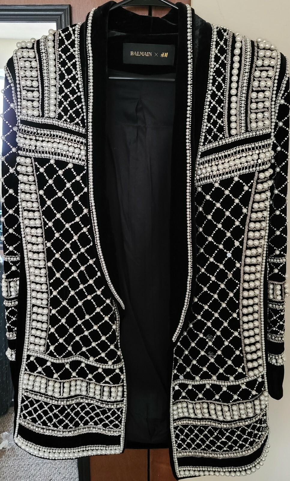 BALMAIN X H\u0026M Velvet Pearl Embellished 