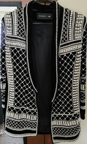 BALMAIN X H\u0026M Velvet Pearl Embellished 