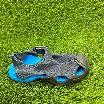 Crocs Swiftwater Boys Size 1J Blue Black Beach Outdoor Sports