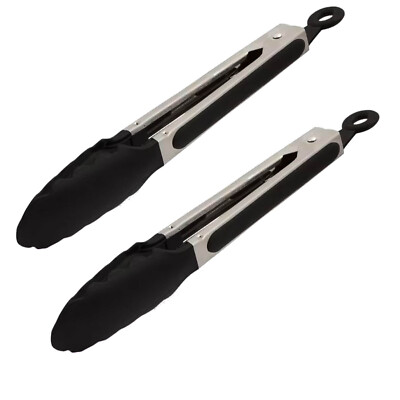 2 Stück Servierzange Grillzange 28cm lang Edelstahl für z.B. Buffets Catering