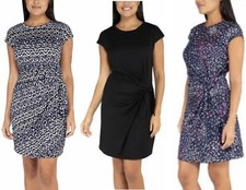 Nicole Miller Ladies Side Knot Dress Cap Sleeve Lightweight S-XXL NEW