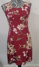 Vintage Paradise Found Tank Dress Medium Floral Tropical Hawaii Red Sleeveless