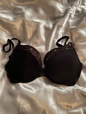 Victoria's Secret Body By Victoria Push Up Plunge Black  Beige Bra 32DD