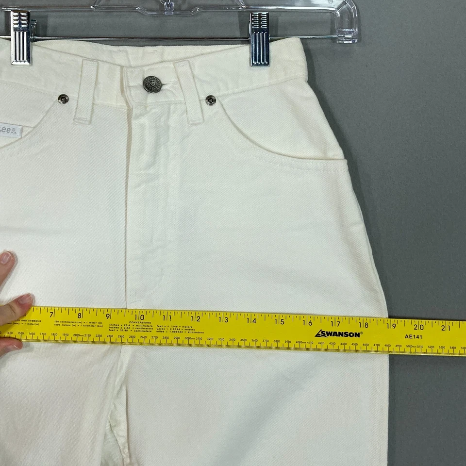 Pantalones de mezclilla blancos de cintura alta de colección para mujer pierna cónica mamá años 80 90 7 (25x32) XS Foto 3 de 4