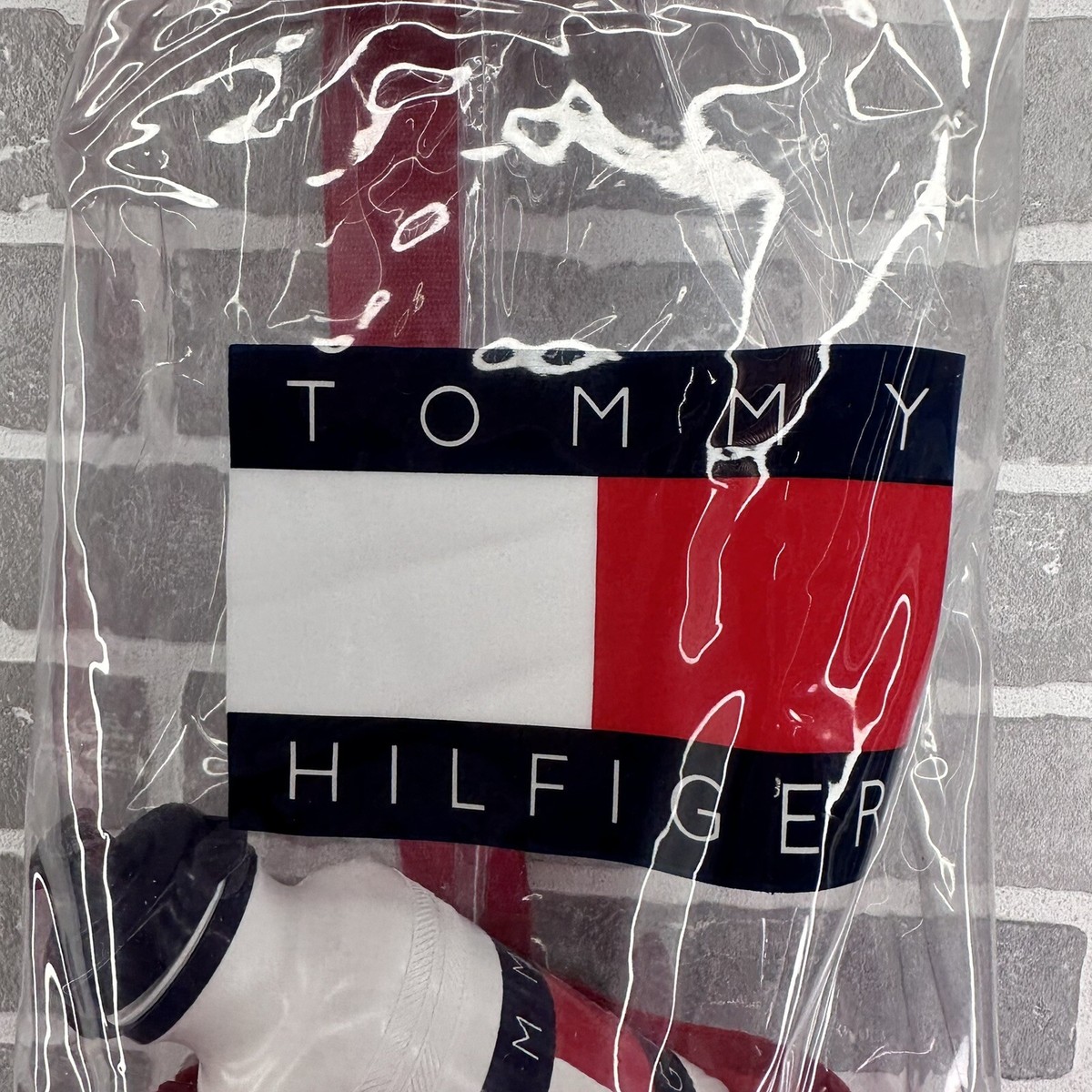 NOS Vintage 90s RED Tommy Hilfiger Flag Clear Drawstring  display picture 1