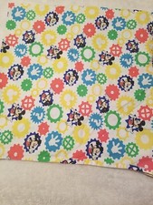 Vintage Disney Mickey Mouse Flat Crib Sheet Fitted on one end