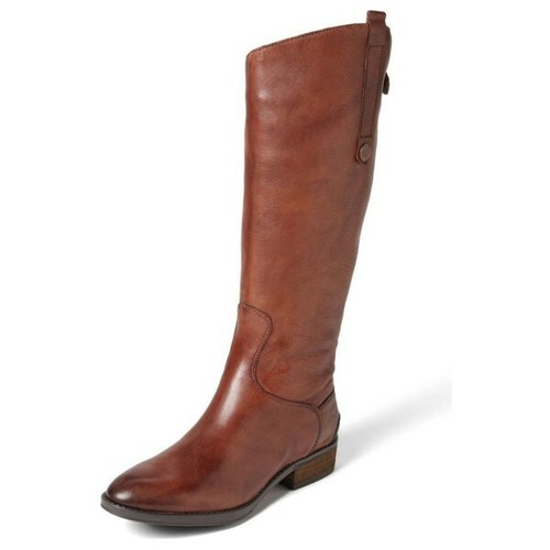 Tan Riding Boots Flat Vegan Leather 