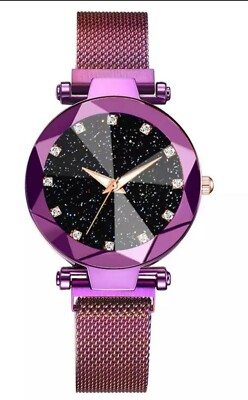 Damen Magnetische Lila Starry Sky Uhr Luxus Frauen Uhren Mode