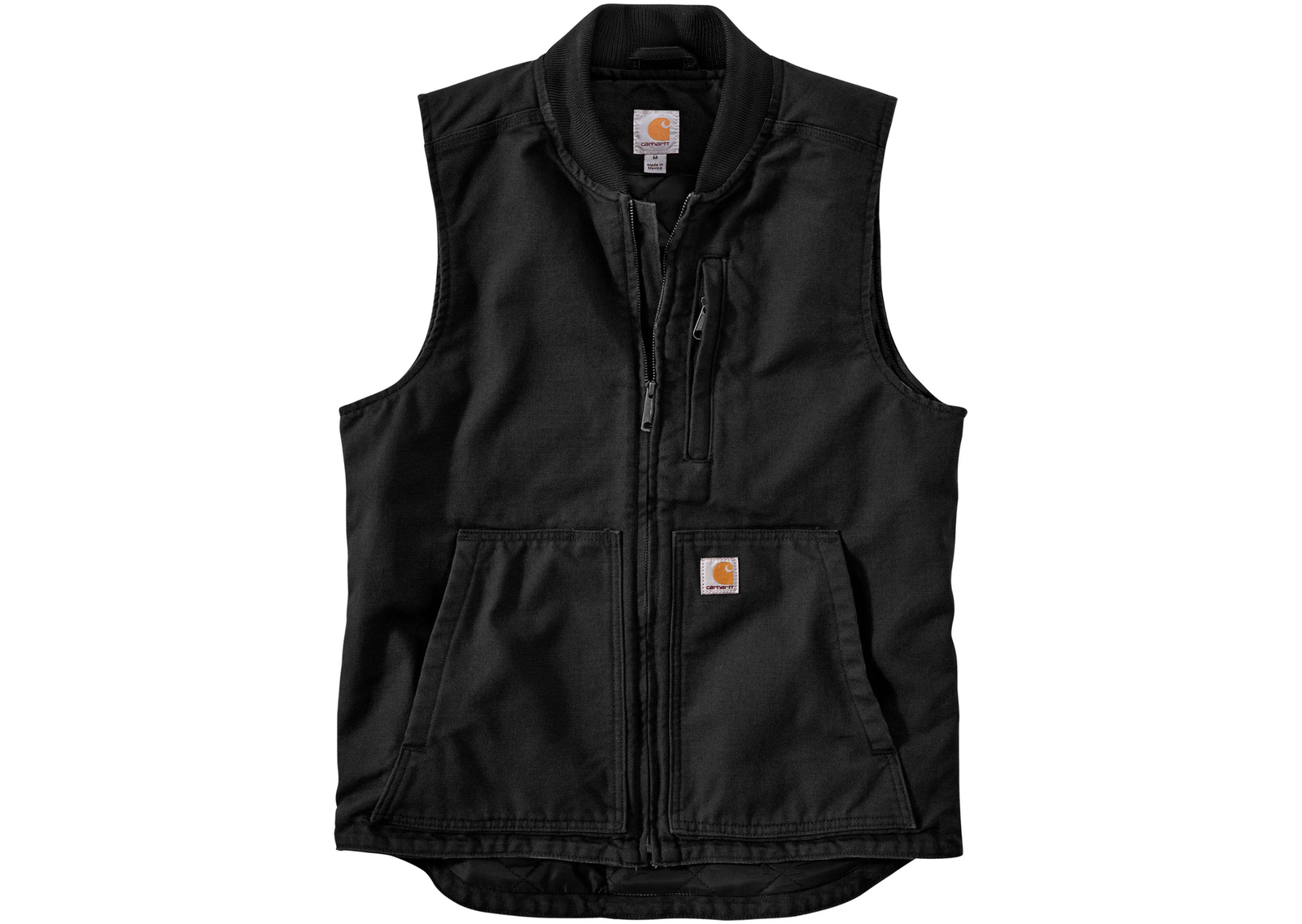 Carhartt Loose Fit Washed Duck Insulated Rib Collar Vest Black eBay
