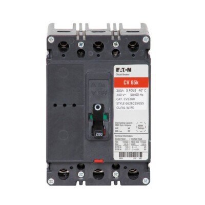 EATON CVS3100X CIRCUIT BREAKER 100 AMP 240 VAC 3 POLE 42 kA CUTLER HAMMER