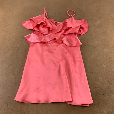 Miss Selfridge Women's Size 6 Coral Satin Frill Detail Cut Out Mini Dress NWT | eBay Miss Selfridge Women's Size 6 Coral Satin Frill Detail Cut Out Mini Dress NWT | eBay