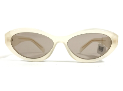 Prada Sunglasses SPR26Z 12V-4I2 Opal Milk Oval Frames with Light