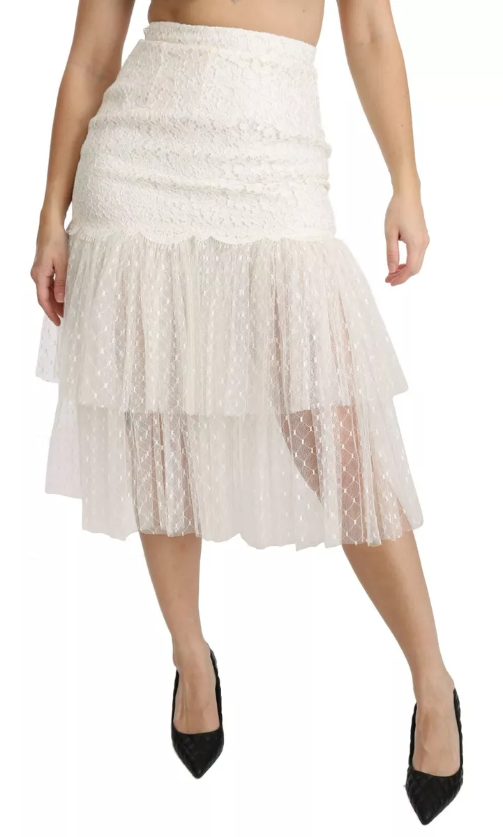White lace layered clearance skirt