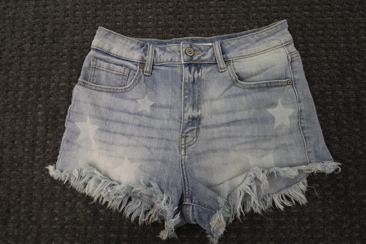 Eunina Denim Shorts Womens Size Medium Lulu High Rise Cutoffs Star