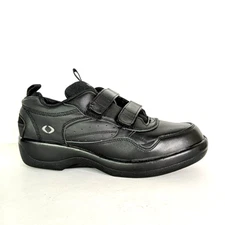 Apex Biomechanical Orthopedic Diabetic Leather Sneaker Shoe Black Women 11 XWide