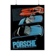 Porsche Poster - Automotive Advertising Car Ad Print Wall Art 11 x 14"