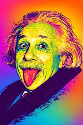 Vibrant Einstein Poster   Neon Wall Art - 16x24  - Premium   Art Print 200GSM