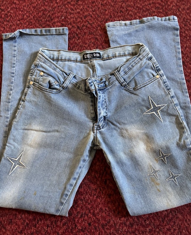 ladies Embroidered Star Blue Jeans
