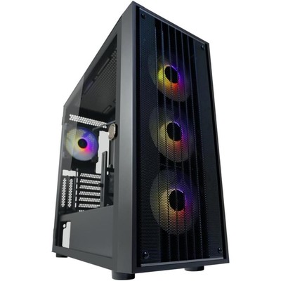LC-Power Gaming 810B ATX Midi-Tower Gehäuse Mesh-Frontpanel 4X Lüfter Schwarz