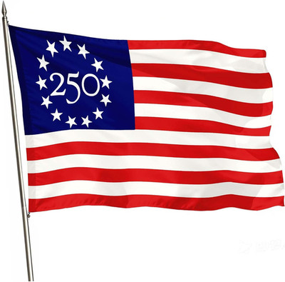 250 Year American Anniversary Flag, 3X5 Ft 3-Layer Double Sided American Flag,17